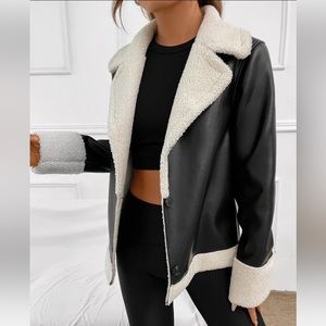 Teddy Lined Faux Leather Jacket